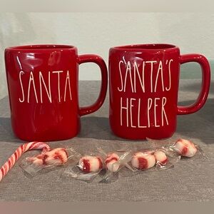 Rae Dunn Santa And Santa's Helper Coffee/Tea Mugs, Set of 2